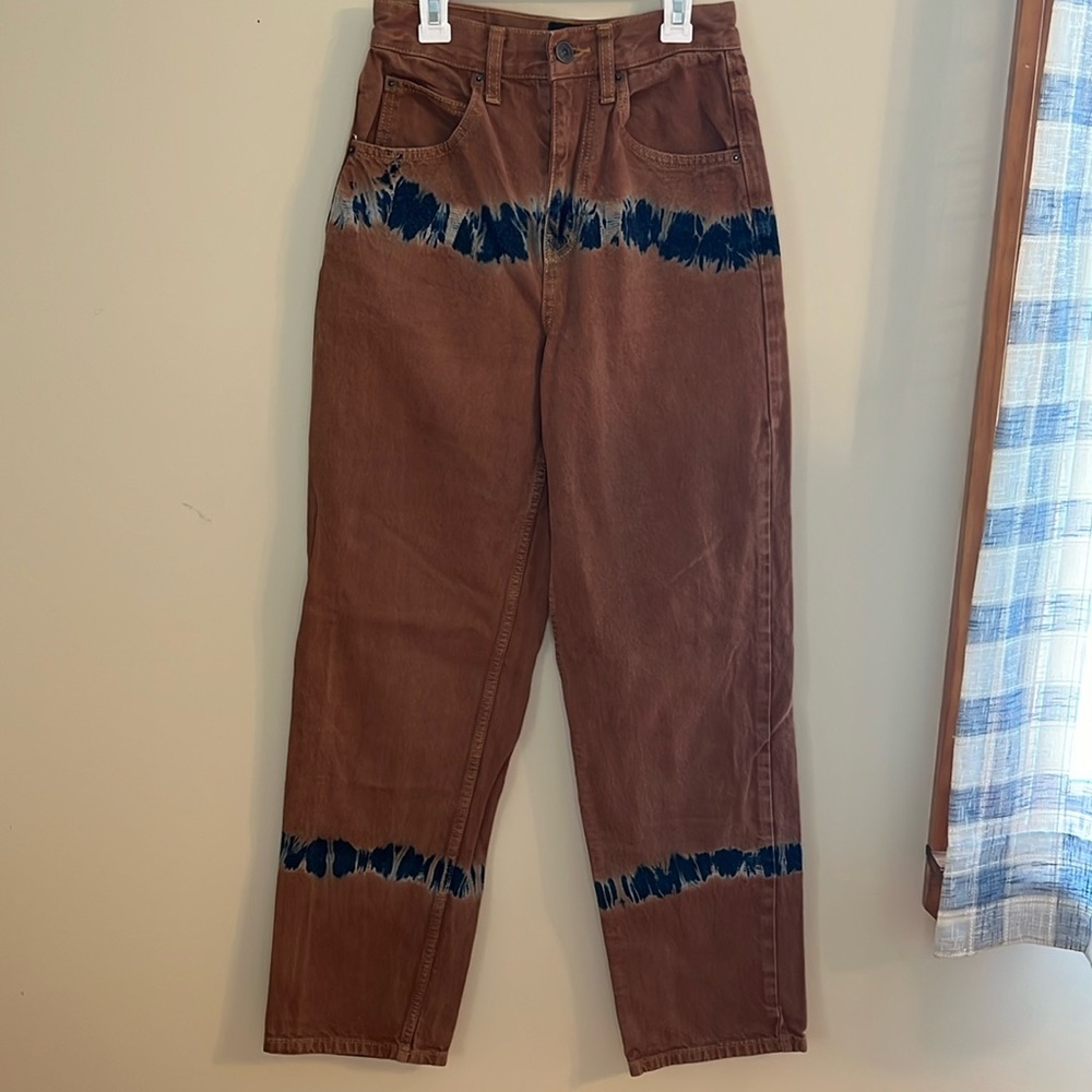 BDG Brown and Blue Tie-Dye Boyfriend Jeans
